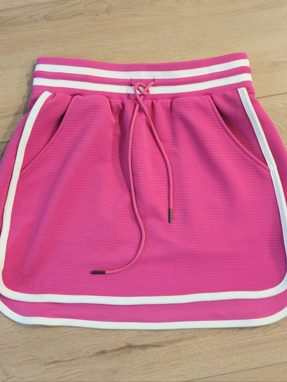 Entro Pink Skirt Tennis Sporty Streetwear White Stripe NWT New Summer Mini